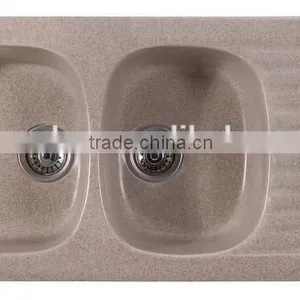 Linkok Furniture High Gloss Finish Acrylic Solid Surface Kitchen Sinks,artificial Stone Double Kitchen Sink ,resin Stone Sink thumbnail-5