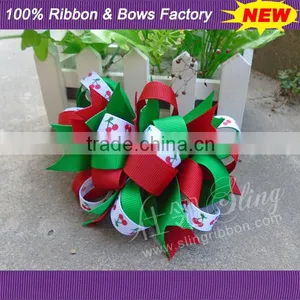 Christmas Curly Ribbon Hair Bow thumbnail-1