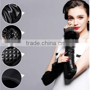 Fashion Fur Fingerless Gloves Women Arm Warmer Fingerless Gloves Women thumbnail-5