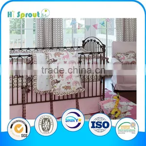 New Design 100% Cotton Embroidery Baby Crib Bedding Set Wholesale thumbnail-1