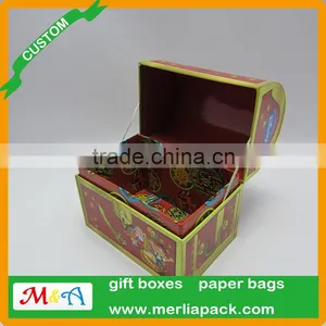 1 Kids Storage Trunk Store Cardboard Box Organize Your Little Trinkets Pirates Treasures Chest Boxes thumbnail-2