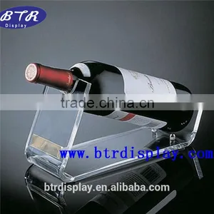 Custom Clear Acrylic Plastic Wine Bottle Single Holder thumbnail-1