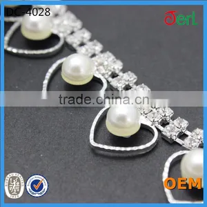 Wholesale Fashion Pearl Jewelry Chain Trimming With Rhinestone for Ladies DC-4028 thumbnail-1