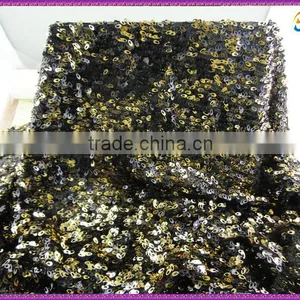 High Fashion Black Oval Sequin Fabric for Dress Fabric thumbnail-1