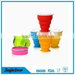 Portable Silicone Retractable Folding Coffee Cup With Lid thumbnail-4