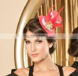 MYLOVE Red Fascinator Clip 9cm Hat Hair Fascinators MLGM051 thumbnail-1