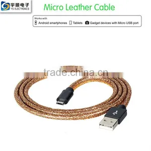 1M Micro Leather Cable for Samsung/Smartphone thumbnail-4