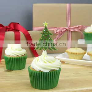 12 Christmas Tree Cupcake Decorations Toppers Decorations Pick thumbnail-1