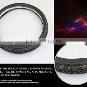 New Design Cowhide/ Genuine Leather Steering Wheel Cover thumbnail-1