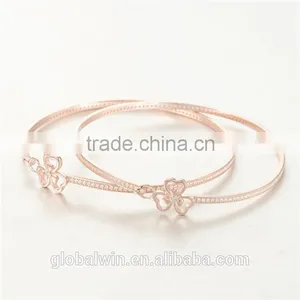 Fashion Jewelry 14K Gold Plated Anklets Bangles With Clear Cz thumbnail-6