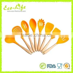 100% Food Grade Silicone Kitchen Utensils /Cooking Tools Set /8-piece /Wooden Handle thumbnail-2