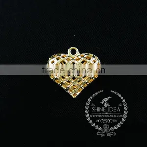 17mm Gold Plated Heart Pendant Charm DIY Earrings Chandelier Jewelry Supplies 1850249 thumbnail-1
