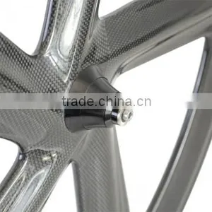 23mm Width 66mm Depth Clincher Carbon 5 Spoke Track Bicycle Wheel thumbnail-4