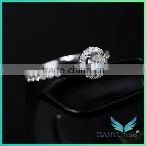 14 k Gold Engagement Ring 4.5mm E F Color Moissanite Diamond Wedding Ring thumbnail-4