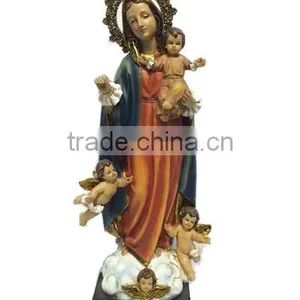 Factory 2016 Resin Religious Virgin Mary Statue and Babies Jesus Figurine thumbnail-1