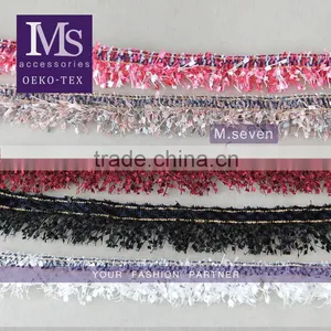 Fashion Color Tassel Fringe Lace Trim Polyester Tassel Fabric Embroidery Lace thumbnail-1