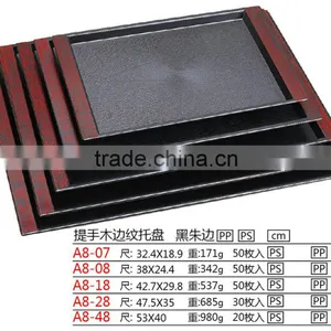 Creative Plastic Food Serving Tray With Wood Grain thumbnail-3