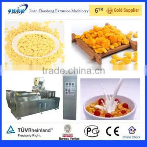 Double Screw Extruded Breakfast Cereal Corn Flakes Snack Food Making Machine Production Line thumbnail-4