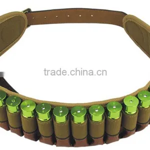 Outdoor Hunting Adjustable Tan Cow Leather Shell Ammo Cartridge Belt thumbnail-1