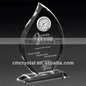 Flame Trophy Crystal Clock thumbnail-1