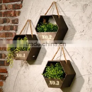 2016 High Quality Wall Hanging Houseware Decoration Wooden Flower Pot thumbnail-1
