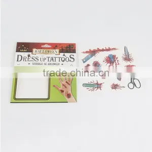 Halloween Simulation Tattoo Sticker Halloween Scar Wound Real Blood Personality Transfer Tattoos thumbnail-2