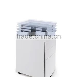 3 Drawer Up-down Mobile Pedestal With Wooden Top Cabinets thumbnail-2