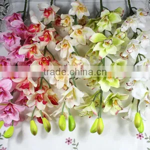 SJ10111098 Artificial Silk Cymbidium Flowers/decorative Fabic Orchids thumbnail-1