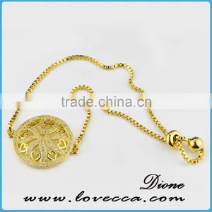 18/24K Gold Platinum Girls Gift Cubic Zirconia Diamond Cross Bracelet thumbnail-6