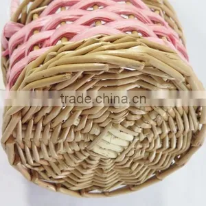Personalized Small Round Easter Egg Hunt Wicker Easter Gift Basket thumbnail-5