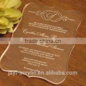 2016 Elegant New Style Clear Luxury Acrylic Laser Cut Wedding Invitation Card, Butterfly Wedding Invitation Card thumbnail-4