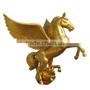Fiberglass Gold Flyhorse Sculpture Figurine thumbnail-1
