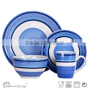 18pcs Colorful Stripe Cheap Ceramic Dinner Set Ceramic Cheap Ceramic Round Dinner Set thumbnail-3