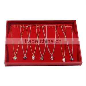 Red Velvet Jewelry Tray Ring Tray Necklace Holder thumbnail-1