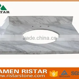 Wholesales Prefab White Marble Vanity Top With One Sink thumbnail-1