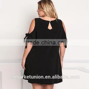 2017 Hot Sale High Quality Strapless Black Dress for Fat Women thumbnail-3