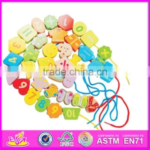 2016 Best Sale Kids Wooden Threading Toy W11E037 thumbnail-1