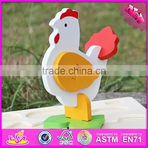 2017 New Product Funny 3d Chicken Children Wooden Puzzles of Animals W14G044 thumbnail-1