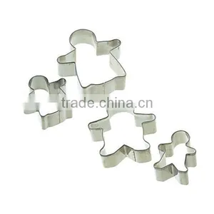 BC-4980 Bakeware Stainless Steel Family Gingerbread Cookie Cutter thumbnail-1