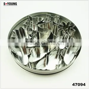 47094 11pcs Flowers and Butterfly Stainless Steel Cookie Cutter Set thumbnail-1