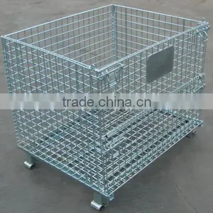 Galvanized Plating Folding Wire Mesh Cages for Goods Storage in Warehouse thumbnail-1