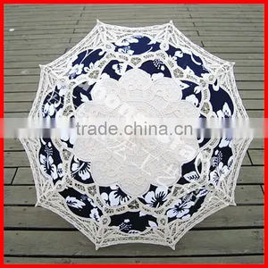 Anji Umbrella Factory 100% Cotton Handmade Wooden Stick Lace Parasol thumbnail-5