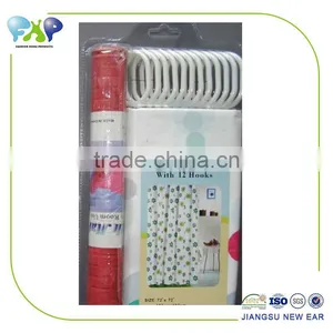 PVC Material Fancy Printed Shower Curtains, Eco-Friendly,waterproof, Packaage Set thumbnail-1