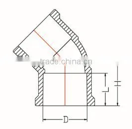 HIGH QUANLITY 45 DEG ELBOW OF PVC DIN STANDARD FITTINGS FOR WATER SUPPLY thumbnail-2