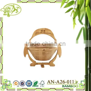 Aonong All-Natural Bamboo Folding Collapsible Fruit Basket thumbnail-3