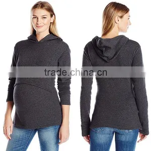 Maternity Apparel Delivery Blouse Fashionable Top Quality Nursing Fleece Cotton Heavyweight Maternity Hoodie 5xl thumbnail-1