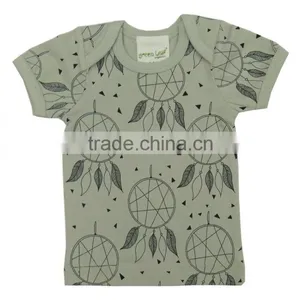Organic Cotton Top Fashion Quality Kids t Shirt and Short Sleeve Plain With Printed t Shirt for Babies thumbnail-1
