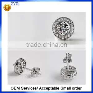 Micro Pave Setting 925 Sterling Silver Jewelry Square Earrings thumbnail-5
