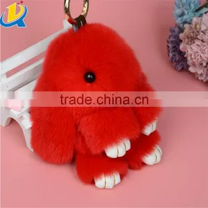 Wholesale Luxury Hot Sale Colorful Mink Fur Novelty Rabbit Keychain thumbnail-4