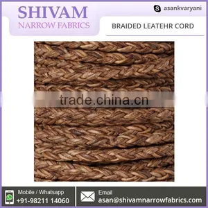 Soft, Subtle and Luxurious Leather Made Braided Leather Cord thumbnail-3